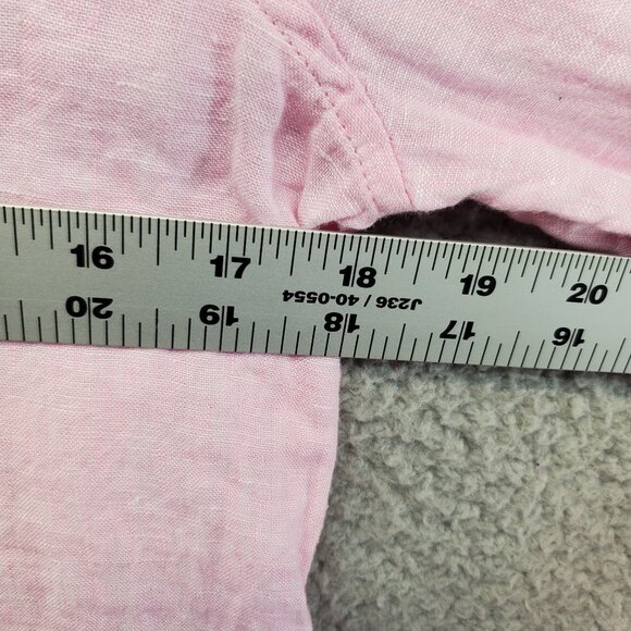 Lilly Pulitzer Linen Shirt Womens XXS Long Sleeve Button Up Pink Pockets - Picture 4 of 9